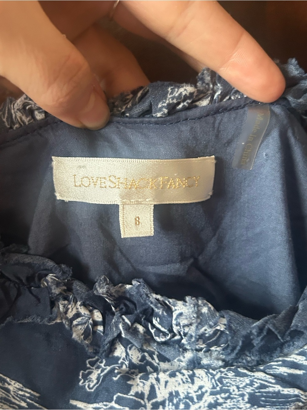 LoveShackFancy Bridget Frayed Maxi Dress Size 8 Puff Sleeve Cottagecore Romantic - Picture 10 of 12